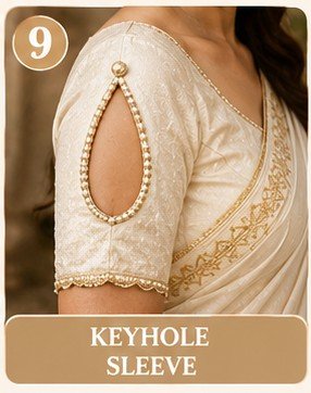 9 Stylish Blouse Sleeves Designs for Sarees 2026 latest 11 Keyhole Blouse Sleeve Design