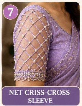 9 Stylish Blouse Sleeves Designs for Sarees 2026 latest 9 Net Criss-Cross Sleeve Design