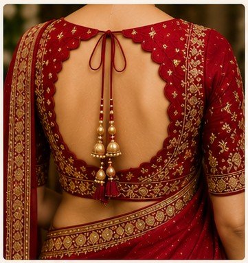 Petal Cut-Out Blouse Back Design