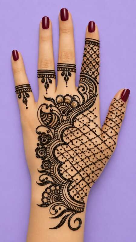 Finger Net Mehndi Design