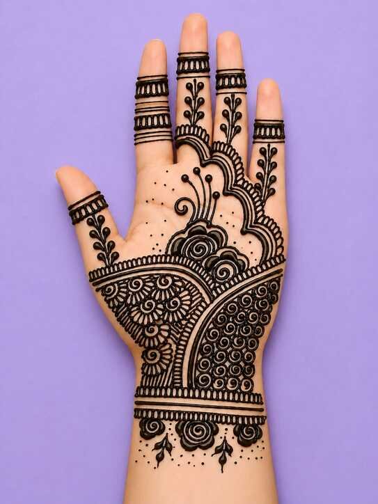 Traditional Front Hand mehandi Design