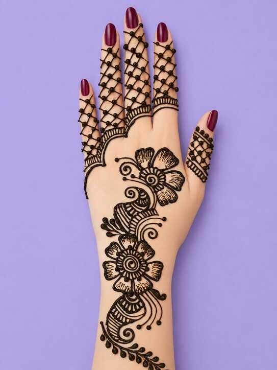 Floral Finger Mehndi Design