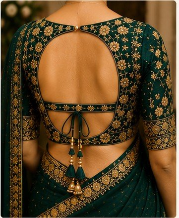 Strap Detail Blouse Back Design