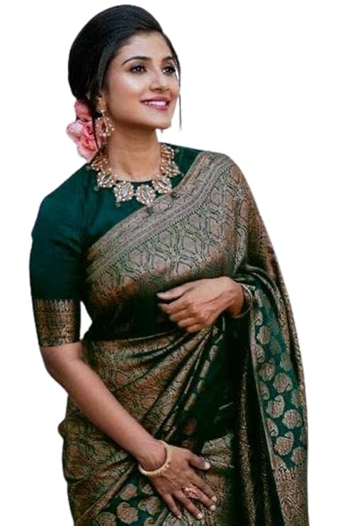 Beautiful Green Sarees for Sawan 2026: Top 5 Elegant Picks for Festive Wear 11 Women's Kanjivaram Soft Silk Saree