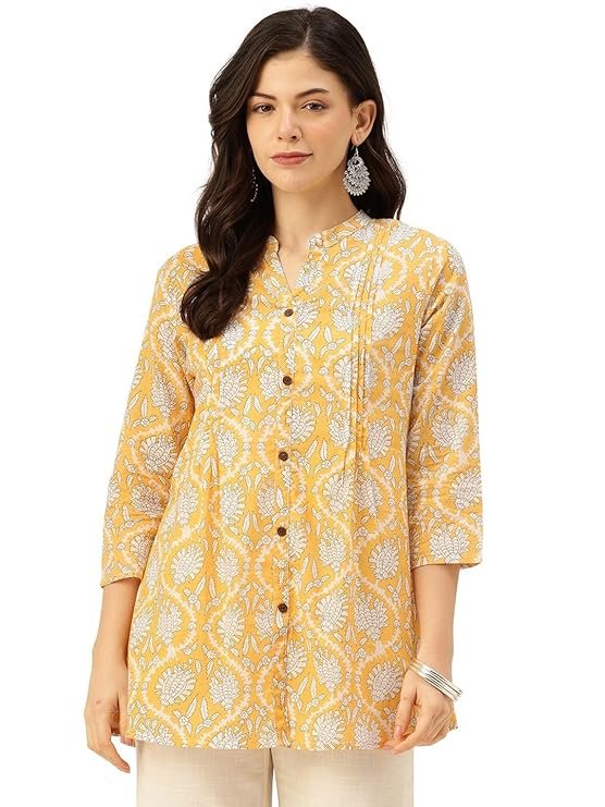 Elegant Mandarin Printed Top