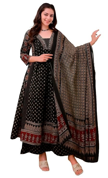 Rayon Printed Anarkali Kurta and Pant