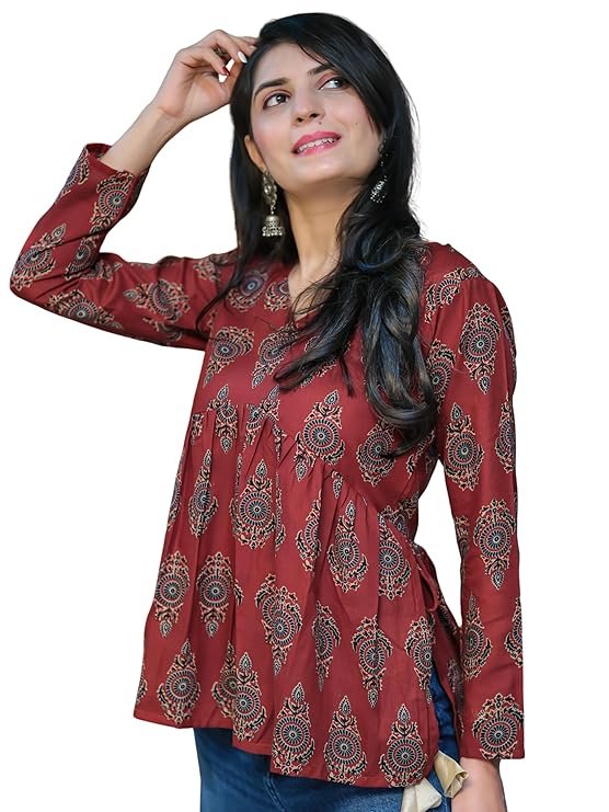 Women's Poly Rayon Printed Alia Cut Peplum Top