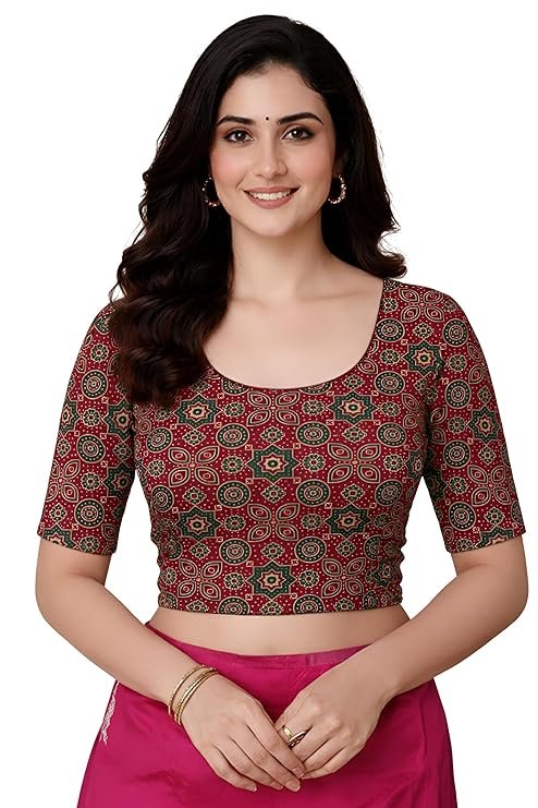 Round Neck Readymade Saree Blouse