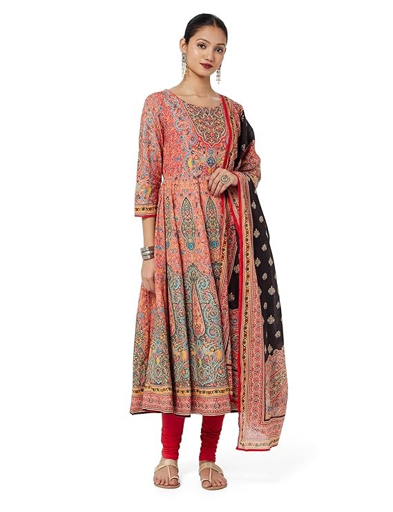 5 Beautiful Anarkali Suit Sets for a Royal and Comfortable Look 2026 11 cotton Anarkali Kurta Churidar Suit Set