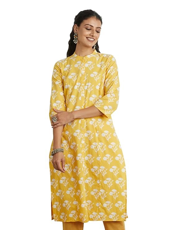 Women Printed Cotton Regular Fit Kurta