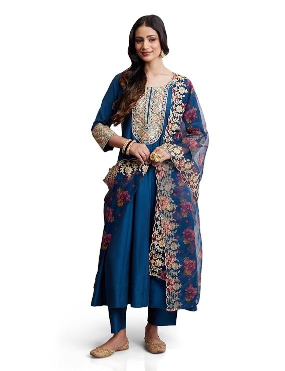 Beautiful Anarkali Kurta Set Designs for Women to Try This Season 2026 5 Women's Embroidered Anarkali Kurta Suit Set