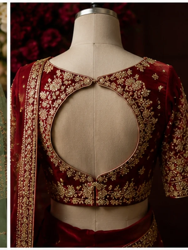 25 Beautiful Bridal Blouse Designs to Pair With Sarees 2026 19 Bridal Blouse Designs, Bridal Blouse Designs 2026, Bridal Saree Blouse, Wedding Blouse Designs, Designer Blouse, Blouse Back Designs, Bridal Wear, Saree Blouse Designs, Indian Bridal Fashion, Embroidered Blouse, Festive Blouse