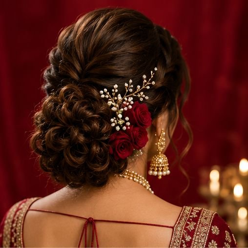 Bridal Hairstyles, Bridal Hairstyle Ideas, Indian Bridal Hairstyles, Wedding Hairstyles, Bridal Bun, Bridal Braid, Floral Bridal Hairstyle, Bridal Hair Accessories, Wedding Hair Ideas, Traditional Bridal Hairstyle, Bridal Hair 2026, Indian Wedding Hairstyles, Latest Bridal Hairstyles, Bridal Look, Wedding Inspiration