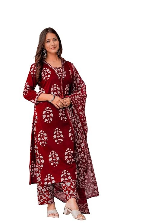 Kurta Designs: Stylish Ethnic Kurta Sets for Women on Amazon 5 Ethnic kurta set for women with printed and embroidered designs