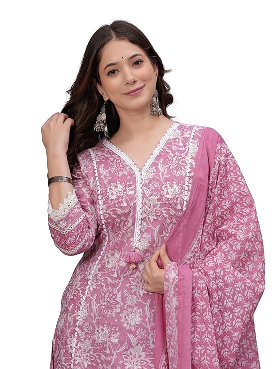 Kurta Designs: Stylish Ethnic Kurta Sets for Women on Amazon 11 Ethnic kurta set for women with printed and embroidered designs