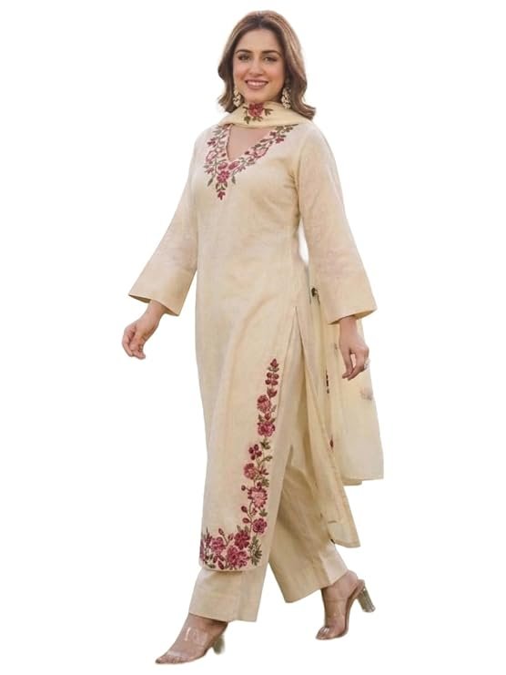 Kurta Designs: Stylish Ethnic Kurta Sets for Women on Amazon 7 Ethnic kurta set for women with printed and embroidered designs