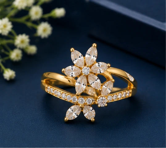 6 Latest Ring Designs for Women 2026 – स्टाइलिश और खूबसूरत डिज़ाइन्स 5 Floral Stone Ring Design