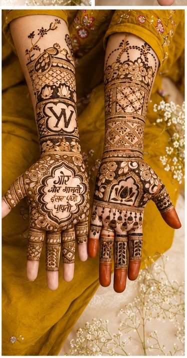 Lotus Theme Bridal Mehndi Design 2026