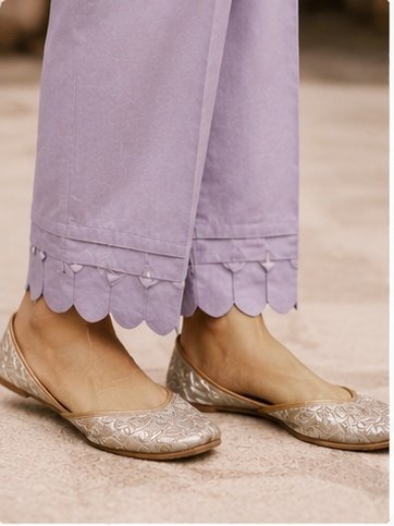 Trousers Designs: 9 Stylish Pant Mohri Designs for Women to Try in 2026 5 9 stylish pant mohri designs featuring scalloped lace, layered cutwork, pleated cuffs, diamond lace, V-cut pleats, pintuck lace, floral lace, and chevron cuts.