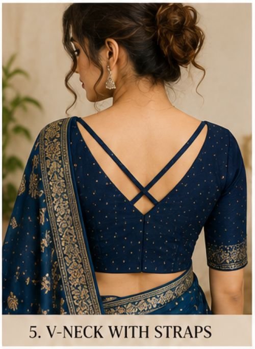 V-Neck Blouse Designs for Elegant Wedding and Festive Looks in 2026 9 V-Neck Blouse Designs, V-Neck Blouse Designs 2026, V-Neck Blouse for Saree, V-Neck Blouse Back Designs, Designer Blouse Designs, Latest Blouse Designs, Saree Blouse Designs, Deep V-Neck Blouse, Bridal Blouse Designs, Party Wear Blouse