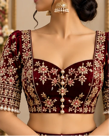 Blouse designs for Navratri 2026 with floral embroidery and festive colors