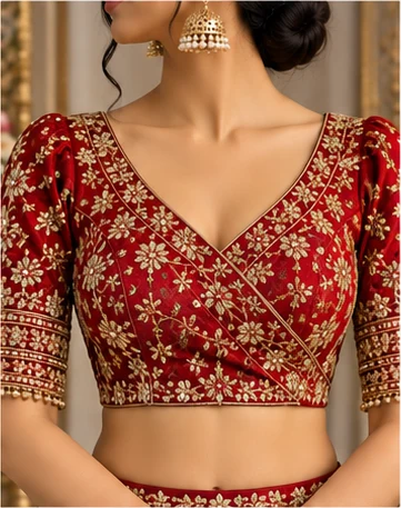 V Neck Blouse Design Ideas