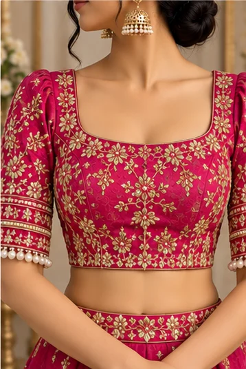 Floral Blouse Neck Design 