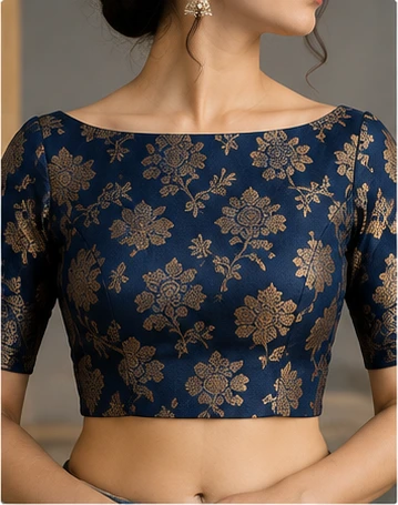 Boat Neck Blouse Design