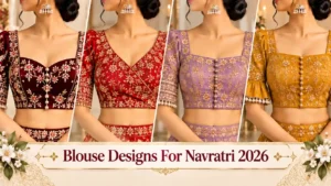10 Blouse Designs For Navratri 2026: इन Festive Blouse Designs से आपका Garba Look लगेगा खास 1 Blouse Designs For Navratri 2026