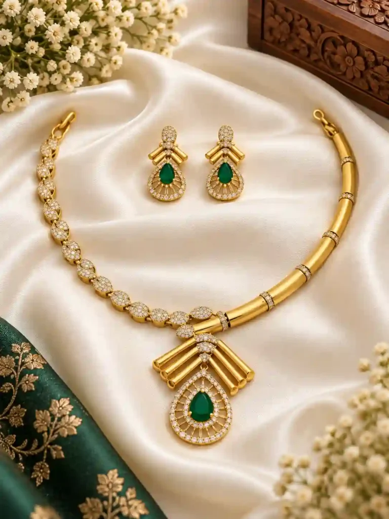 Choker Necklace Set for Women: Wedding और Festive Look के लिए खूबसूरत Necklace Set Designs 8 Gold Plated Necklace Set Design For Women