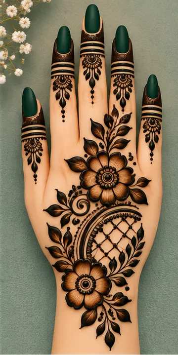 25 Mahandi Dijain Photo: Navratri 2026 के लिए खूबसूरत Mehndi Designs 2026 7 Floral Mehndi Design 01 3