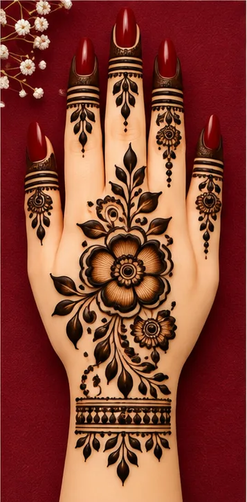 25 Mahandi Dijain Photo: Navratri 2026 के लिए खूबसूरत Mehndi Designs 2026 9 Jaali Floral Mehndi Design 2026