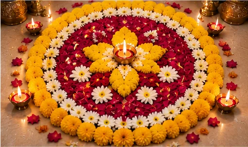 Flower Rangoli Designs for Ganesh Chaturthi 2026