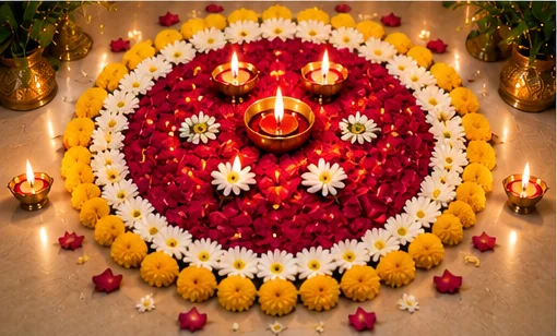 Flower Rangoli Designs for Ganesh Chaturthi 2026