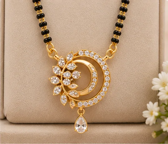 Mangalsutra Designs : 12 Latest Mangalsutra Designs for Women in 2026 12 Circular Leaf Mangalsutra Design