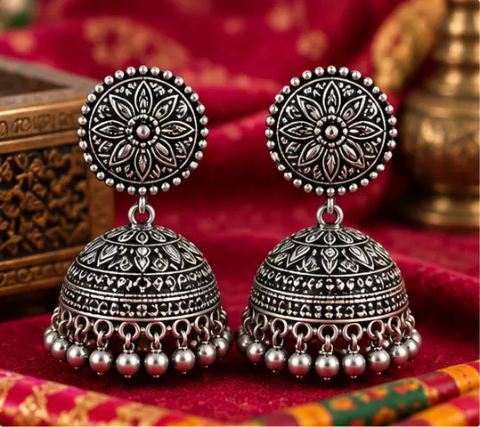 Floral Stud Jhumka Earrings 2026