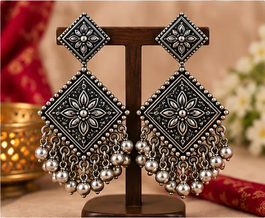 Diamond Shape Earrings Design 