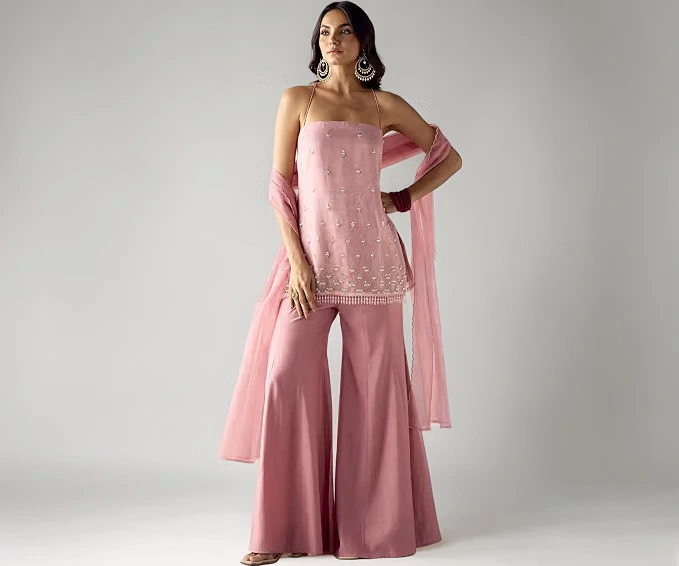 Festive Kurta Sets 2026: इन खूबसूरत Ethnic Designs से त्योहारों में मिलेगा Elegant Look 5 Organza Hand Work Straight Kurta Set