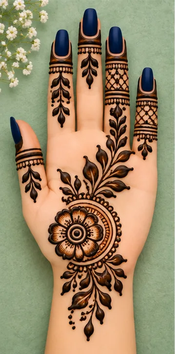 25 Mahandi Dijain Photo: Navratri 2026 के लिए खूबसूरत Mehndi Designs 2026 14 Simple Mehndi Design For Girls 4